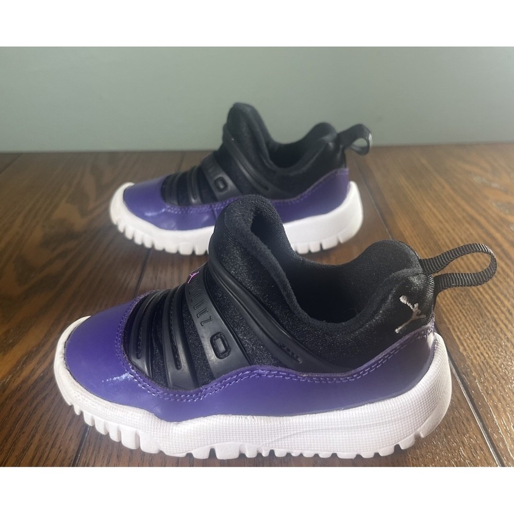 Nike Air Jordan 11 Retro Little Flex BQ7102-005 Purple White Toddler Shoes 7C